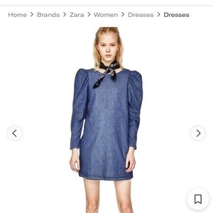 Zara puffy sleeves denim Dress